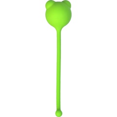  Зеленый силиконовый вагинальный шарик A-Toys с ушками 