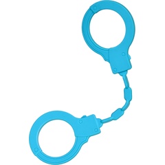  Голубые силиконовые наручники A-Toys без ключа 
