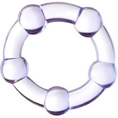  Фиолетовое эрекционное кольцо на пенис с бусинами 