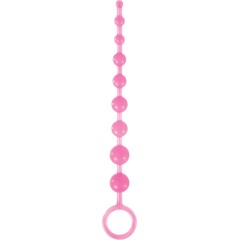  Розовая анальная цепочка-елочка Pleasure Beads 30 см 