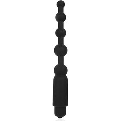  Черный силиконовый анальный вибромассажер-елочка 18 см 