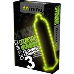  Презервативы DOMINO Neon Green со светящимся в темноте кончиком 3 шт 