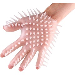  Прозрачная перчатка с рельефом для мастурбации 