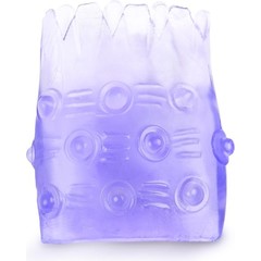  Фиолетовая рельефная насадка на пенис 5 см 