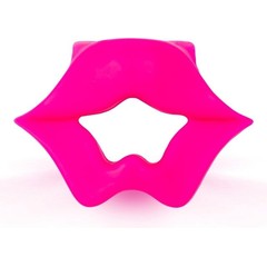  Розовое эрекционное виброкольцо в форме губ 
