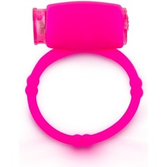  Розовое малоэластичное кольцо на член с вибрацией 