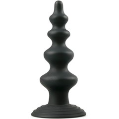  Чёрная фигурная анальная ёлочка Beaded Cone 13,5 см 