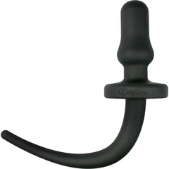  Черная анальная втулка Dog Tail Plug с хвостом 