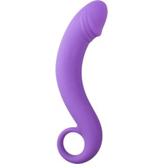  Фиолетовый анальный фаллоимитатор Curved Dong 17,5 см 