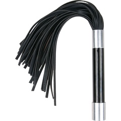  Черная плеть Easytoys Flogger With Metal Grip 38 см 