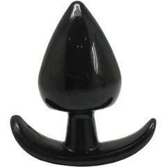  Черная коническая анальная пробка с ограничителем 5 см 