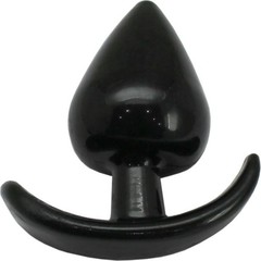  Чёрная анальная пробка с широким основанием 6,5 см 