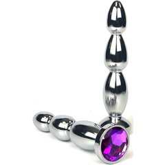  Серебристая пробка-ёлочка с фиолетовым кристаллом 14 см 