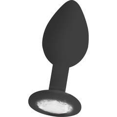  Черная анальная пробка с прозрачным кристаллом Diamond Butt Plug 7,3 см 