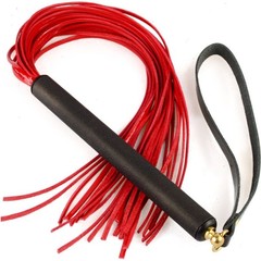  Красная лаковая плеть MIX с черной ручкой 47 см 
