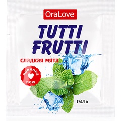  Пробник гель-смазки Tutti-frutti со вкусом мяты 4 гр 