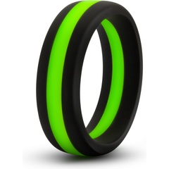  Черно-зеленое эрекционное кольцо Silicone Go Pro Cock Ring 