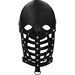 Черная маска-шлем Leather Male Mask 