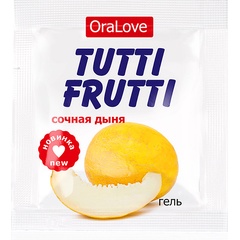  Пробник гель-смазки Tutti-frutti со вкусом сочной дыни 4 гр 