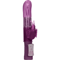  Фиолетовый вибратор-кролик Rotating Butterfly 22,8 см 
