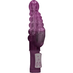  Фиолетовый вибратор-кролик Rotating Bubbles 23,2 см 