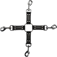  Черный крестообразный фиксатор 4-way Leather Hogtie Cross Hogtie 
