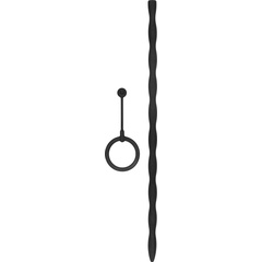 Черный стимулятор уретры с кольцом на головку Silicone Plug Cock Ring Set 