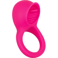 Ярко-розовое эрекционное кольцо Silicone Rechargeable Teasing Tongue Enhancer 