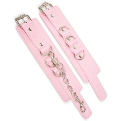  Розовые наручники с регулировкой на цепочке 