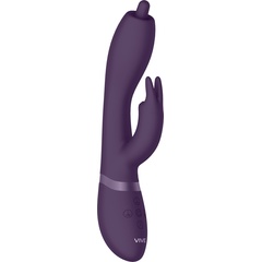  Фиолетовый вибромассажер-кролик Nilo 22 см 