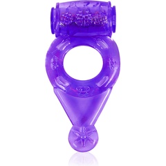  Фиолетовое эрекционное виброкольцо с шипиками 