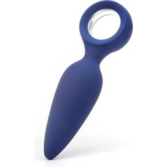  Синяя вибропробка с кольцом Kiss Toy 12 см 