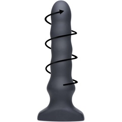  Черный вибратор с волнообразным движением Silicone Vibrating Squirming Plug with Remote Control 19,5 см 