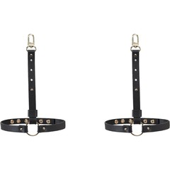  Черные гартеры с металлической фурнитурой 