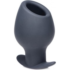  Большая черная анальная пробка Ass Goblet Silicone Hollow Anal Plug Large 11,18 см 