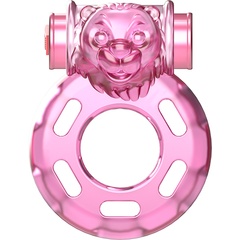  Розовое эрекционное кольцо с вибрацией Pink Bear 