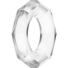  Прозрачное эрекционное кольцо с гранями POWER PLUS Cockring 