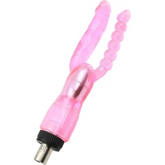  Розовая двойная насадка для секс-машины Machine Gun 16 см 