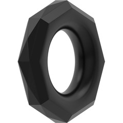 Черное эрекционное кольцо с гранями POWER PLUS Cockring 