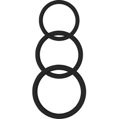  Набор из 3 черных эрекционных колец Magnum Force Cock Ring 