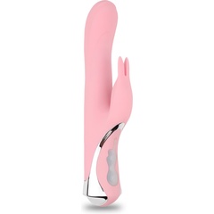  Нежно-розовый вибратор-кролик Rotating Missile Bunny 24 см 