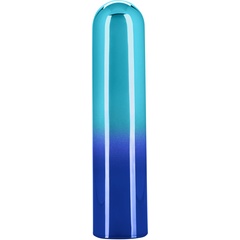  Голубой гладкий мини-вибромассажер Glam Vibe 9 см 