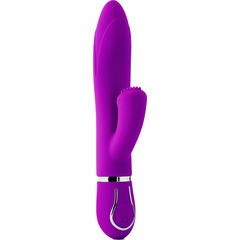  Фиолетовый вибратор-кролик TENDER TULIP с пупырышками 22 см 