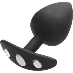  Черная анальная пробка Diamond Butt Plug With Handle 9,1 см 