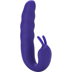  Фиолетовый вибратор Ribbed Dual Stimulator 17 см 