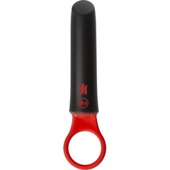  Черно-красный мини-вибратор Power Play with Silicone Grip Ring 13,3 см 