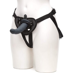 Черный страпон с вибрацией Feel It Baby Strap-On Harness Kit 17,8 см 