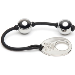  Серебристые шарики Inner Goddess Mini Silver Pleasure Balls 85g на черном силиконовом шнурке 