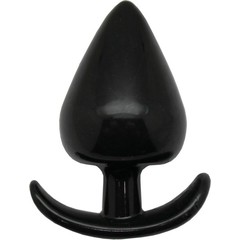  Черная коническая анальная пробка с ограничителем 9,5 см 