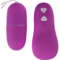  Фиолетовое гладкое виброяйцо с пультом ДУ 